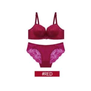 [Glambra] Front Hook Perfect No-wire RED Saguibra Panty Set 85AB