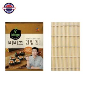 Bibigo Kimbap Kim (Seaweed) 20g and Bamboo Material Roller Mat 24cm
