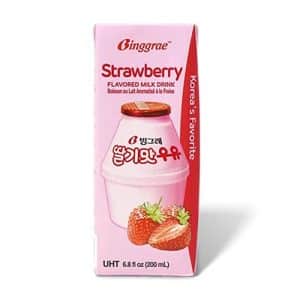 binggrae strawberry flavored milk drink 딸기맛 우유 200ml